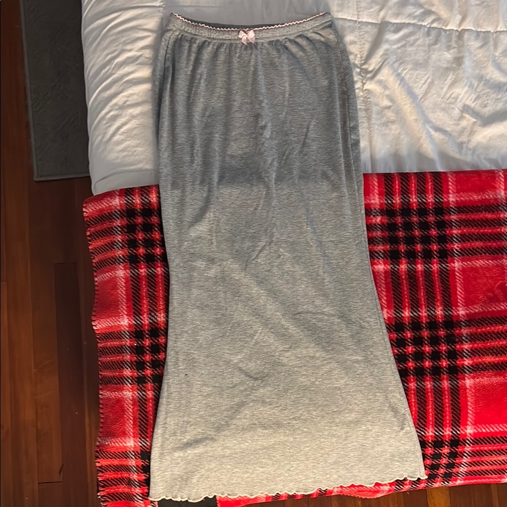 SHEIN Red and Black Maxi Skirt Casual Tartan